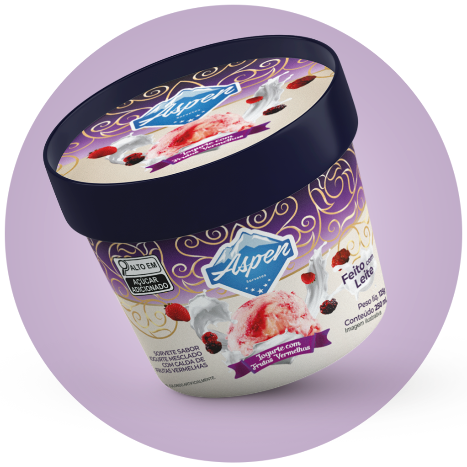 Sorvete Pote 250 ml iogurte com frutas vermelhas