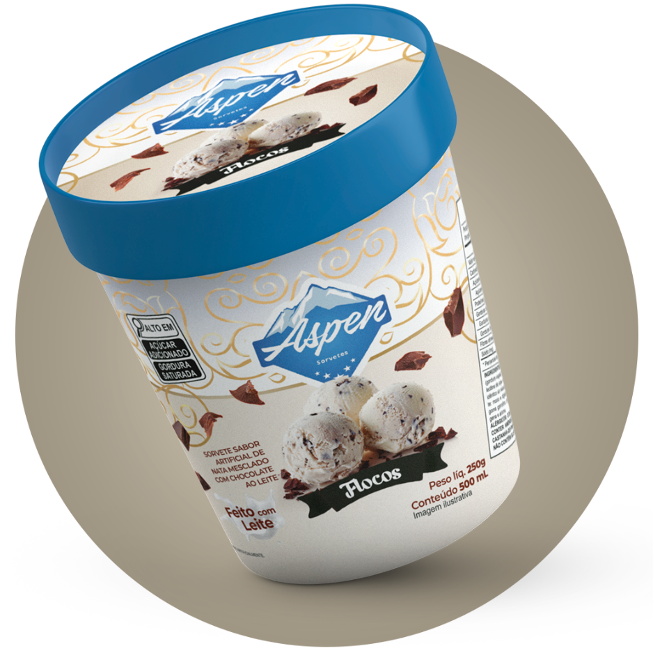 Sorvete pote 500 ml Flocos